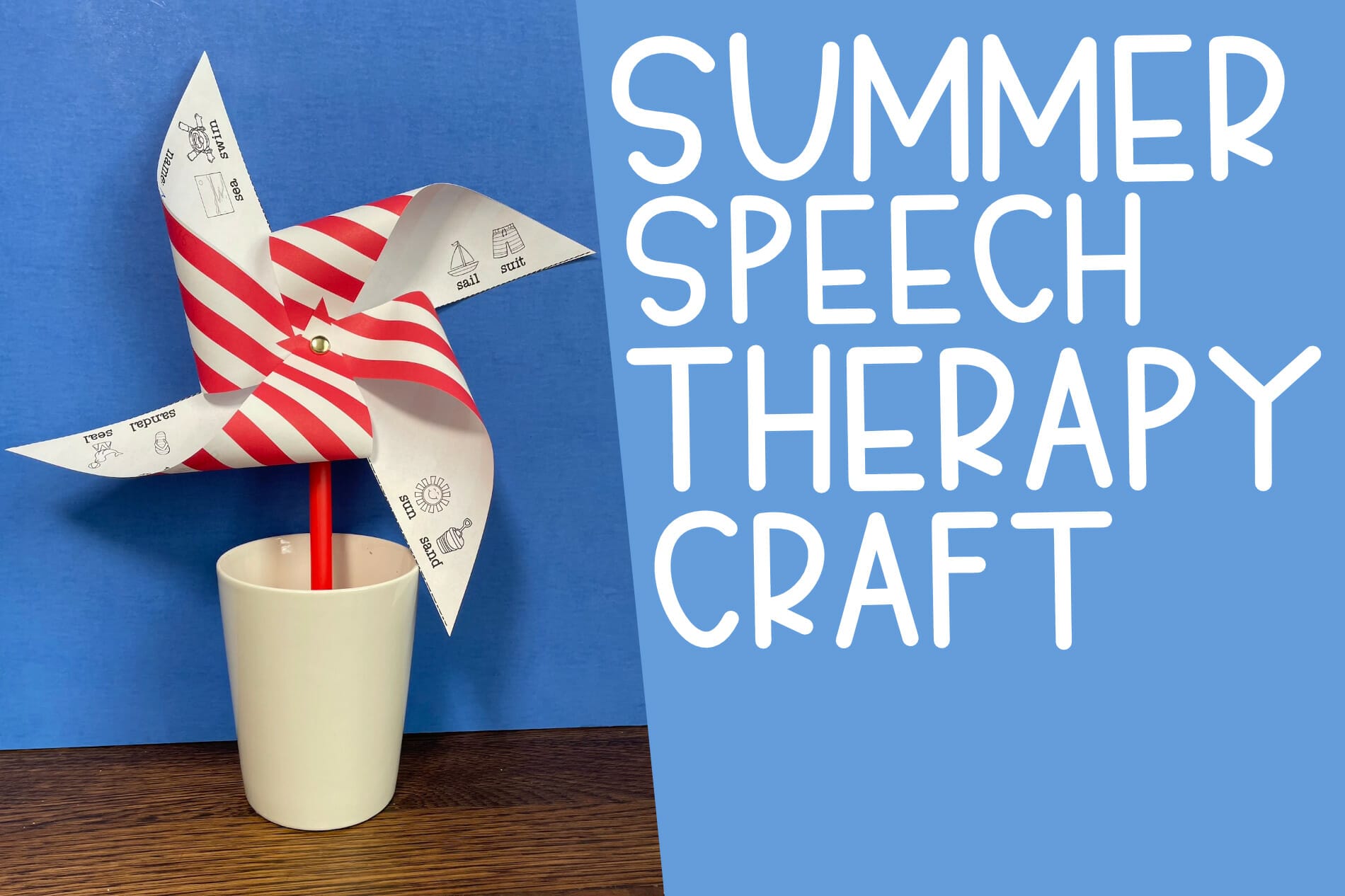 pinwheel summer speech therapy craft
