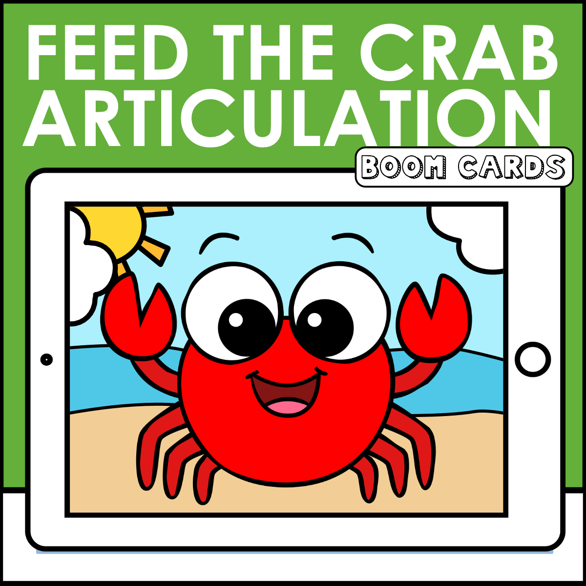 Feed the Crab Articulation Boom Cards Speech Therapy
