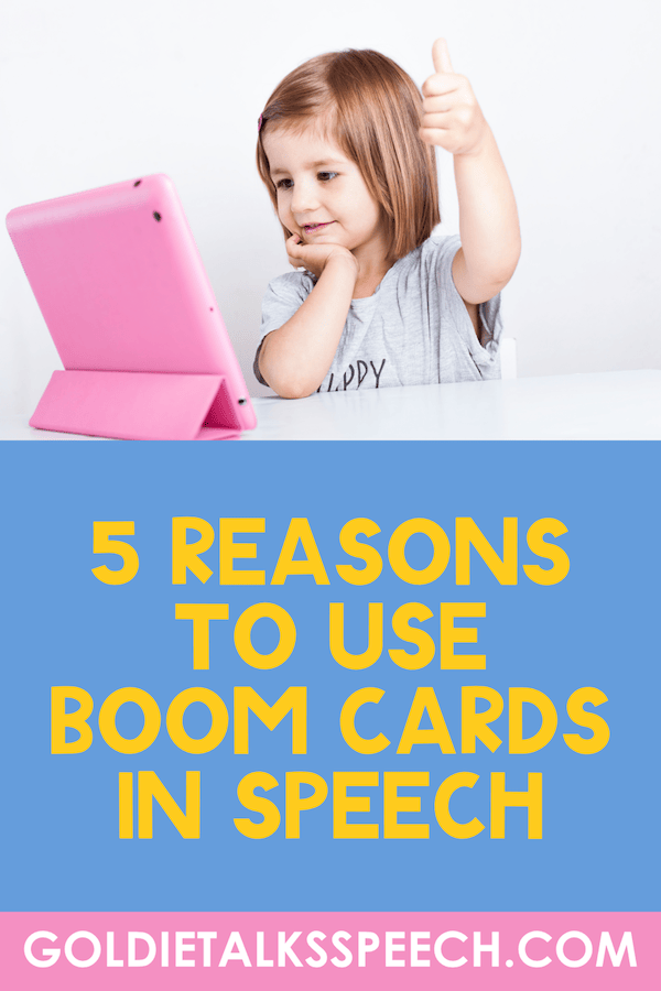 Use Boom Cards in Speech Therapy Pinterest pin