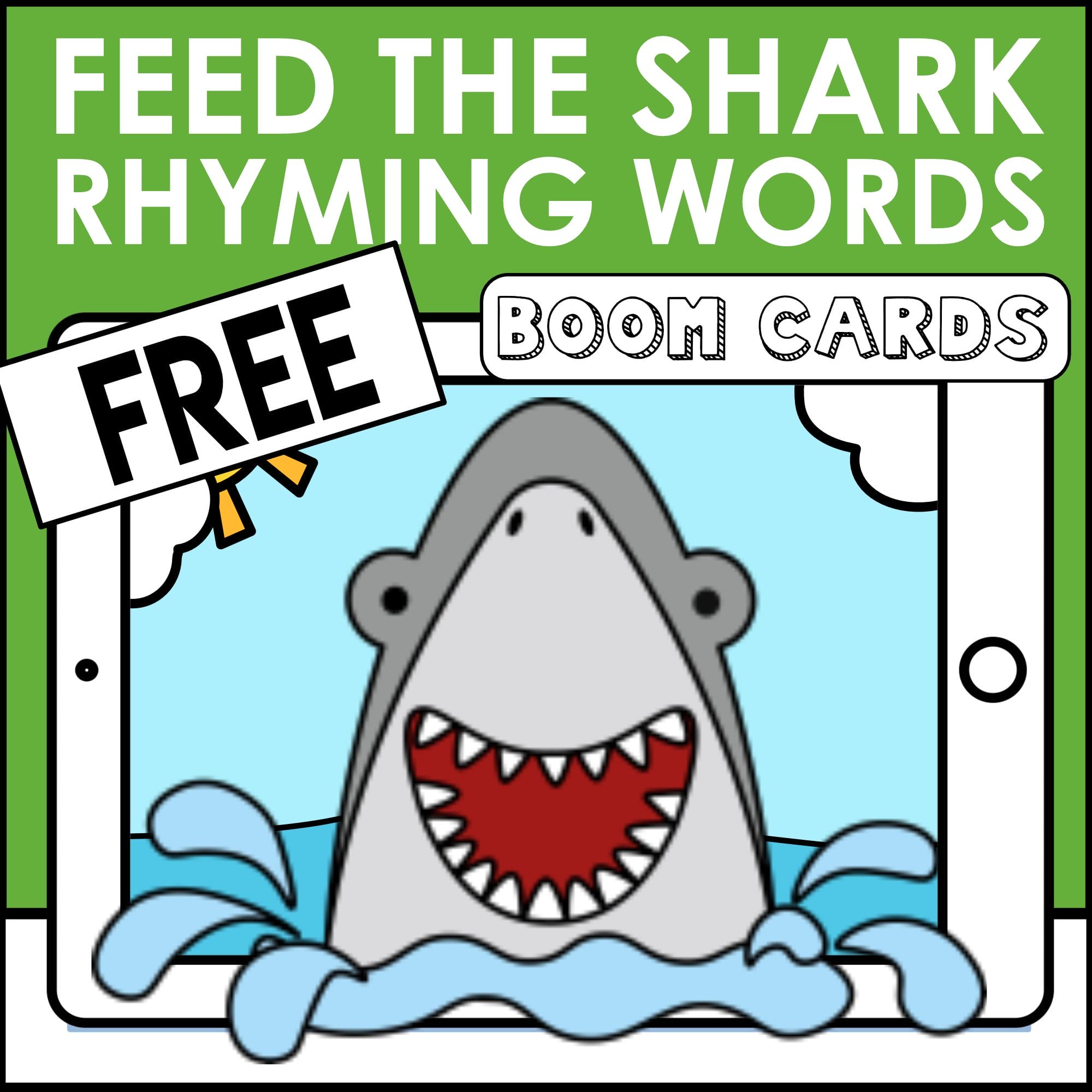 Free Boom Cards Shark Rhyming Words