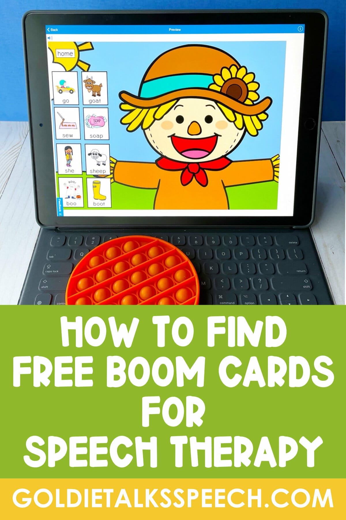 Free Boom Card for speech therapy blog post 
