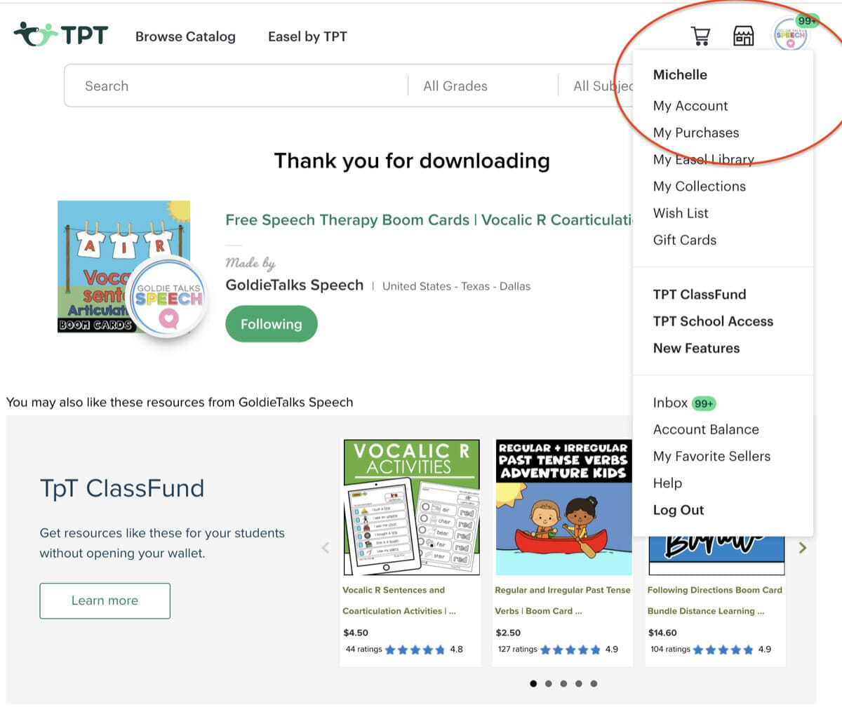 Download your free TpT resource