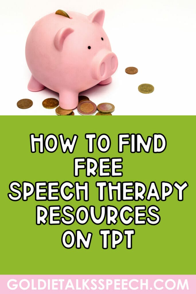 free resources on TpT blog post pin How to find free speech therapy resources on TpT