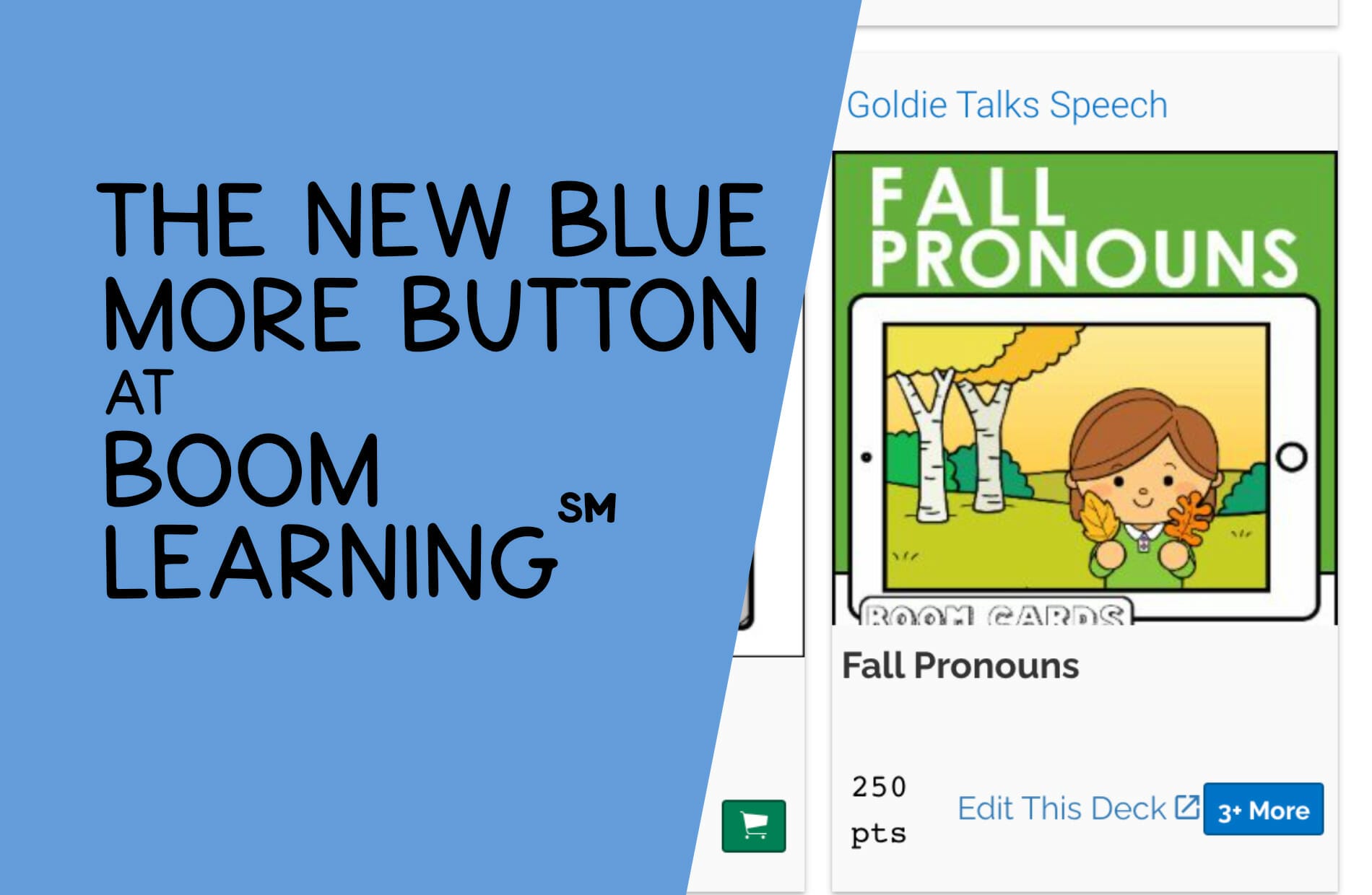 new blue more button on boom learning